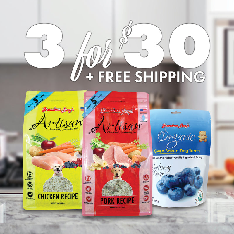 3 for $30 - Artisan & Blueberry Organic Treats Bundle + Free Shipping*